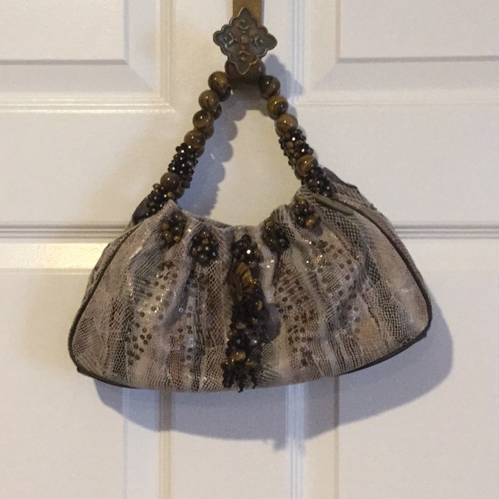 Brown beaded bag